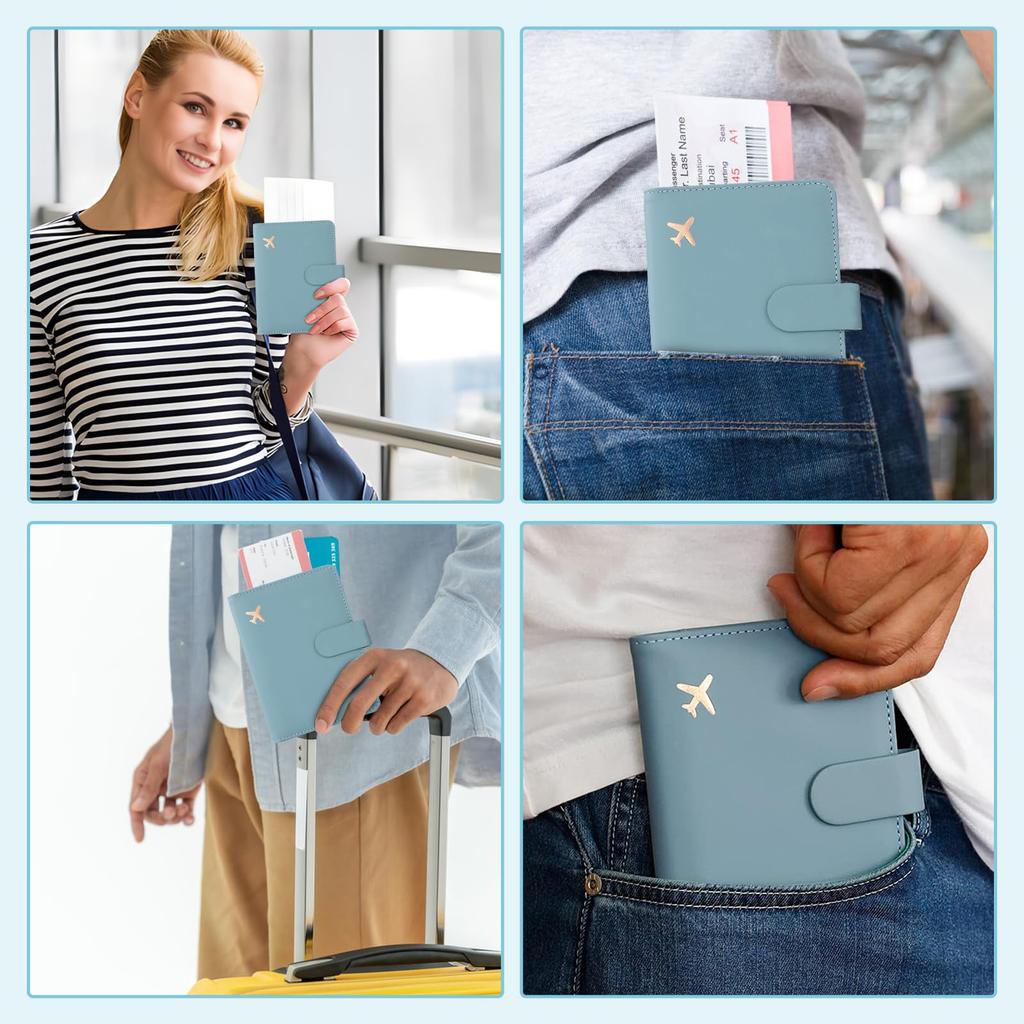 Coollooda Passport Passport Passport Electromagnetic Wave Security Storage RFID Holds 2 SIM PU Coin Slim Large Domestic and International Travel