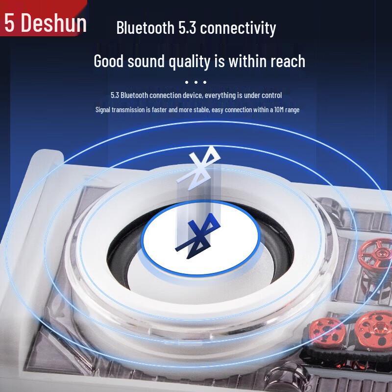 DESHUN Transparent RGB Bluetooth Speaker with Super Bass