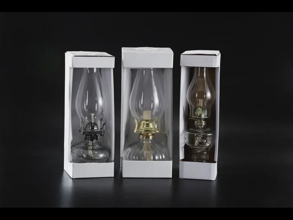 Retro Glass Oil Lamp - Vintage Kerosene Lantern for Nostalgic Decor