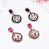 DIGADAGU Metal Leopard Geometric Dangle Earrings New Simple Vintage Earrings Women Daily Zircon Accessories
