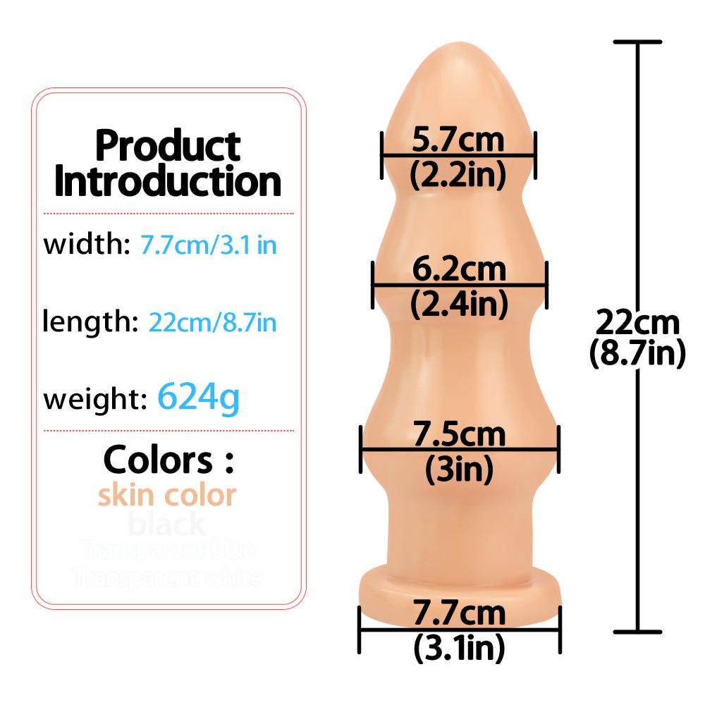 Crystal Clear Anal Beads for Men - Thick Stretching Anal Plug & Realistic Dildo - Discreet Adult Toy