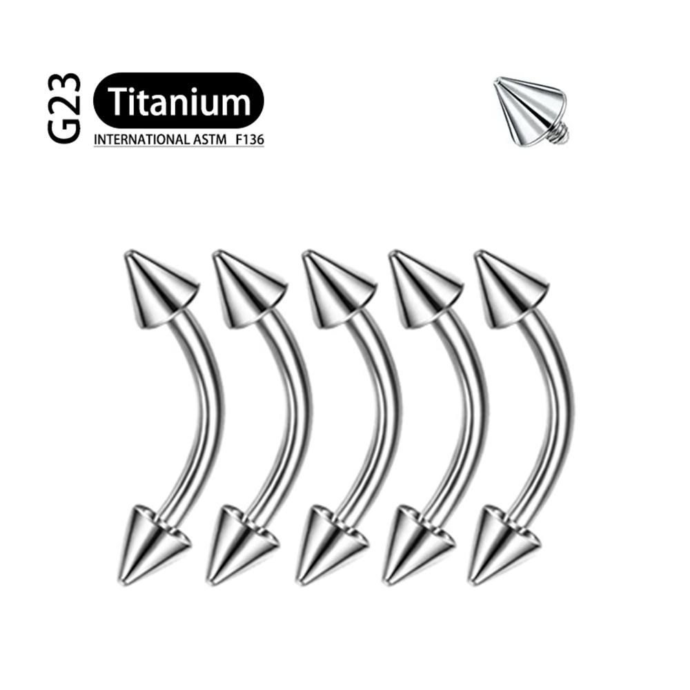 5Pcs Implant Grade F136 Titanium Gothic Spike Labret Tragus Helix Bar Lip Bar Rings Stud Cartilage Ear Piercings Body Jewelry
