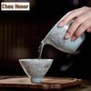 80ml Borneol Glaze Cone Ceramic Tea Cup Creative Pure Hand-painted Hat Teacup Can Raise Single Cup Kung Fu Tea Master Cup Gifts