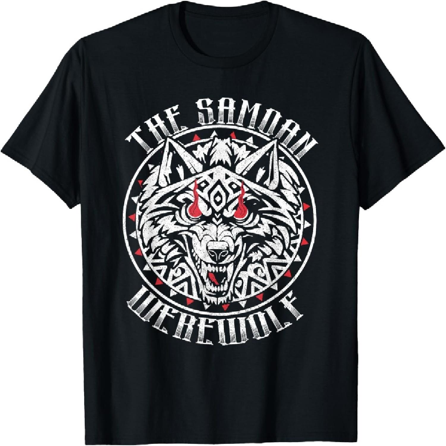 Samoan Werewolf Tattoo Graphic Red Eyes For Men T-Shirt XXXXXL разноцветный