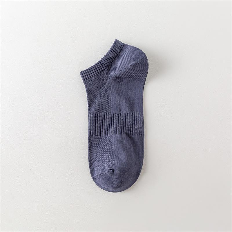 Men's Summer Short Socks, Pure Cotton Mesh, Thin, Low-top, Shallow Opening, Antibacterial, Deodorizing, Sweat-absorbing, Business Boat Socks