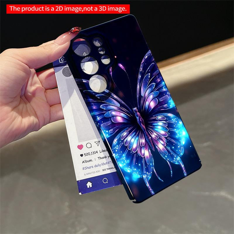 2DFlat Samsung Phone Case Galactic Butterfly Glow Applicable To Galaxy S23 S24 S25ULTRA S26 A12 A14 A15 A16 A54 A55