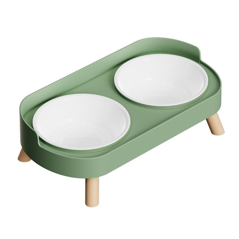 Spill Proof Raised Pet Feeders Double Dishes With Nonskid Rubber Feet For Dog Cats Water Food Bowl Container Kitchen Use
