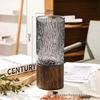 Nordic Wooden Stem Holder Glass Vase for Hydroponic Roses & Bamboo