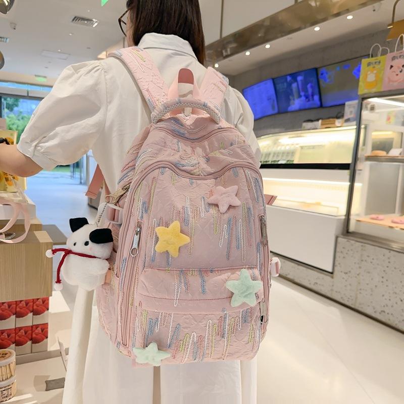 Красочный студенческий школьный рюкзак с вышивкой — фото 3