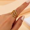 INS Style Geometric Stainless Steel Wide-Band Ring for Women