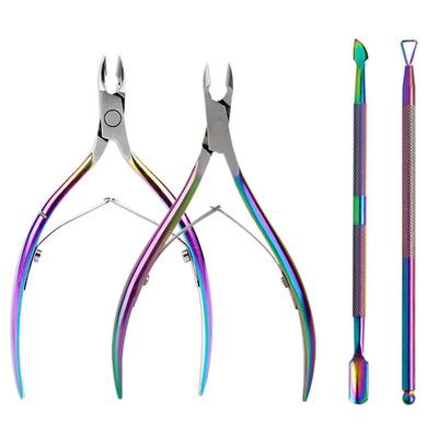 3 Stück/Set Nagelhautschere Edelstahl Maniküre Pediküre Werkzeuge Regenbogen Hühneraugenzange Zange Clipper Werkzeug