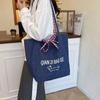 Cloth Double Sided Plaid Bag Korean Style Bohemian Messenger Bag Simple Denim Shoulder Bag  Outdoor