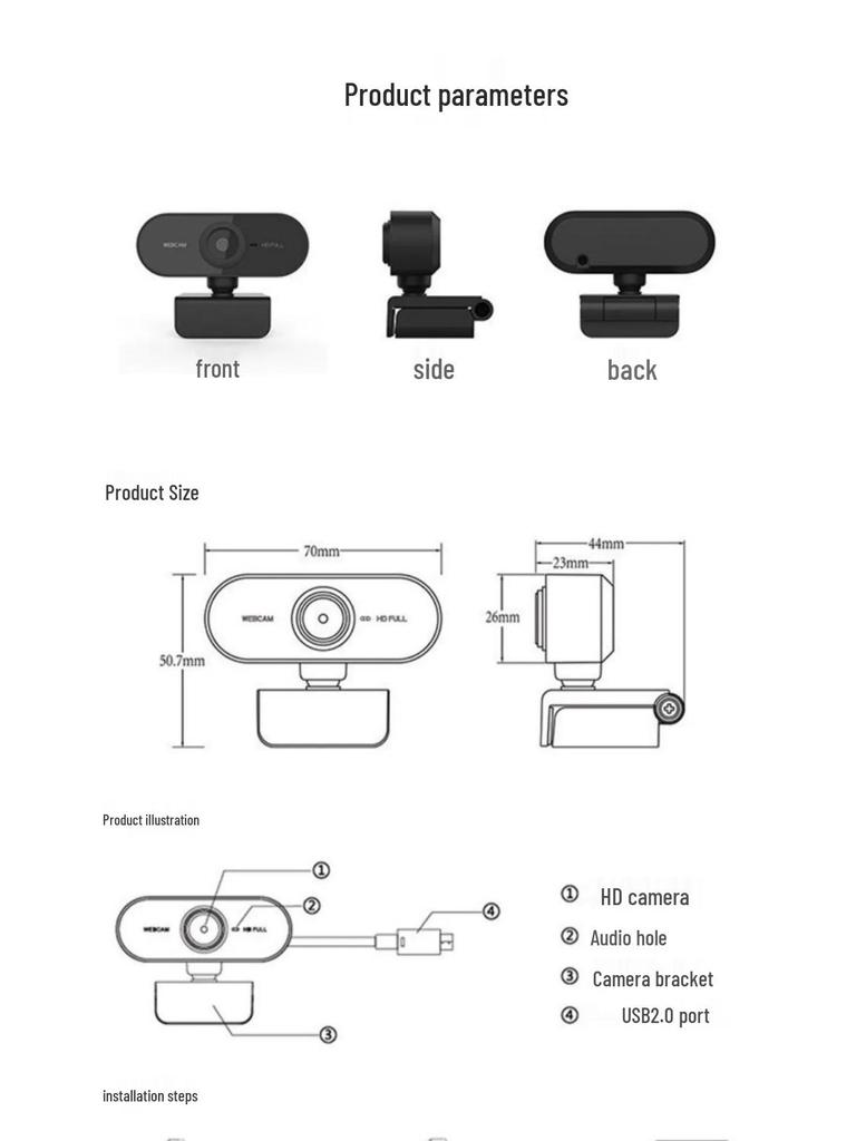 Universal Driver-Free Webcam with Microphone for Video Conferencing, Online Classes, Live Streaming & Hotel Check-In