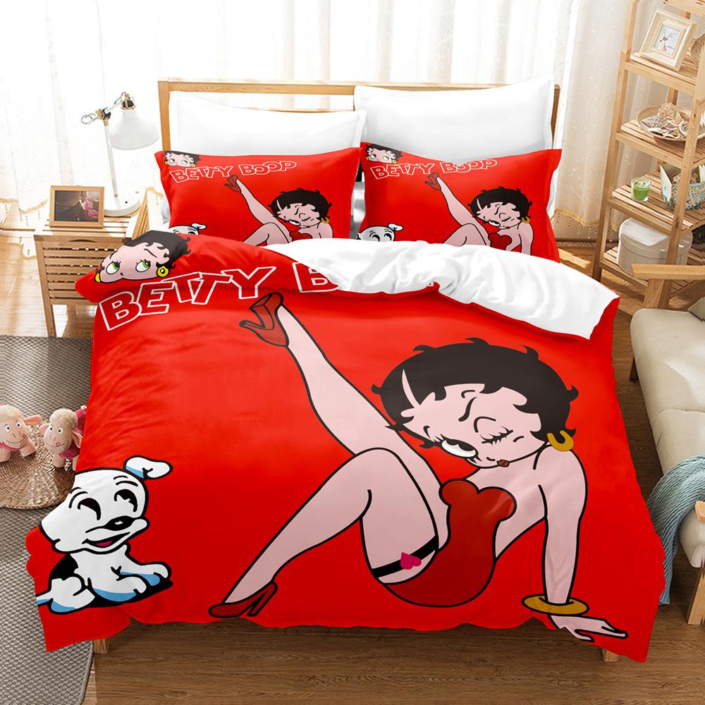 Digital Printing Chemical Fiber Sexy Beautiful Women Bedding Three-Piece Set, Starting From Approval