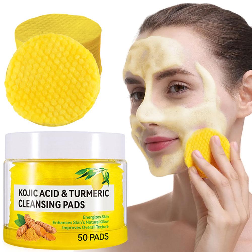 New Turmeric Kojic Acid Cleansing Pads Exfoliating Pads Facial Sponges For Cleansing Exfoliating Daily Cleansing Skin Care