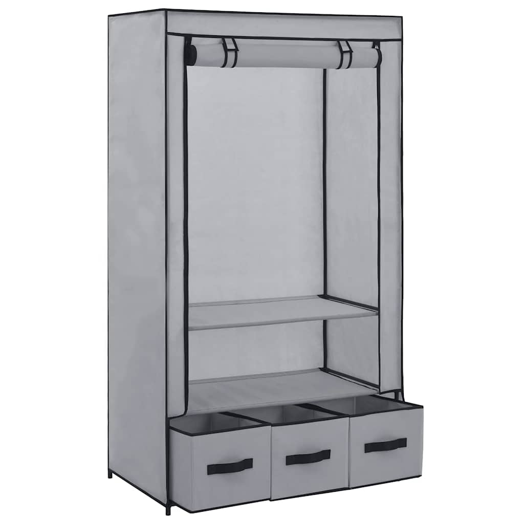 Wardrobe Gray 87 x 49 x 159 cm Fabric