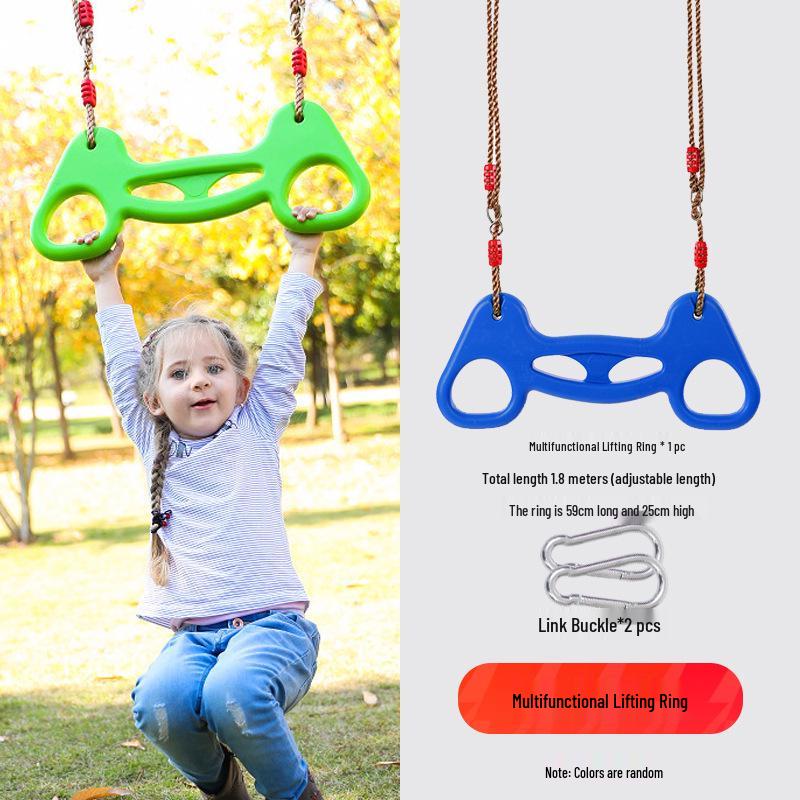 Children's Outdoor Sensory Integration Rope Ladder and Swing Set with Climbing Rings