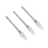 3pcs Ceramic Nail Drill Bit Set Gel Removal Nail Polishing Grinding Bit Accessory for Electric Nail Drill