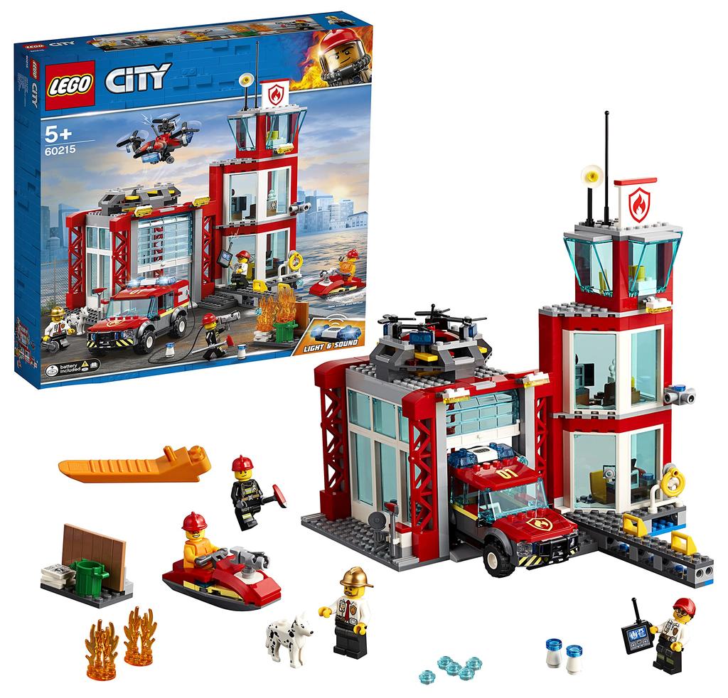 LEGO City Fire Station 60215 Building Blocks Toy for Boys and Cars