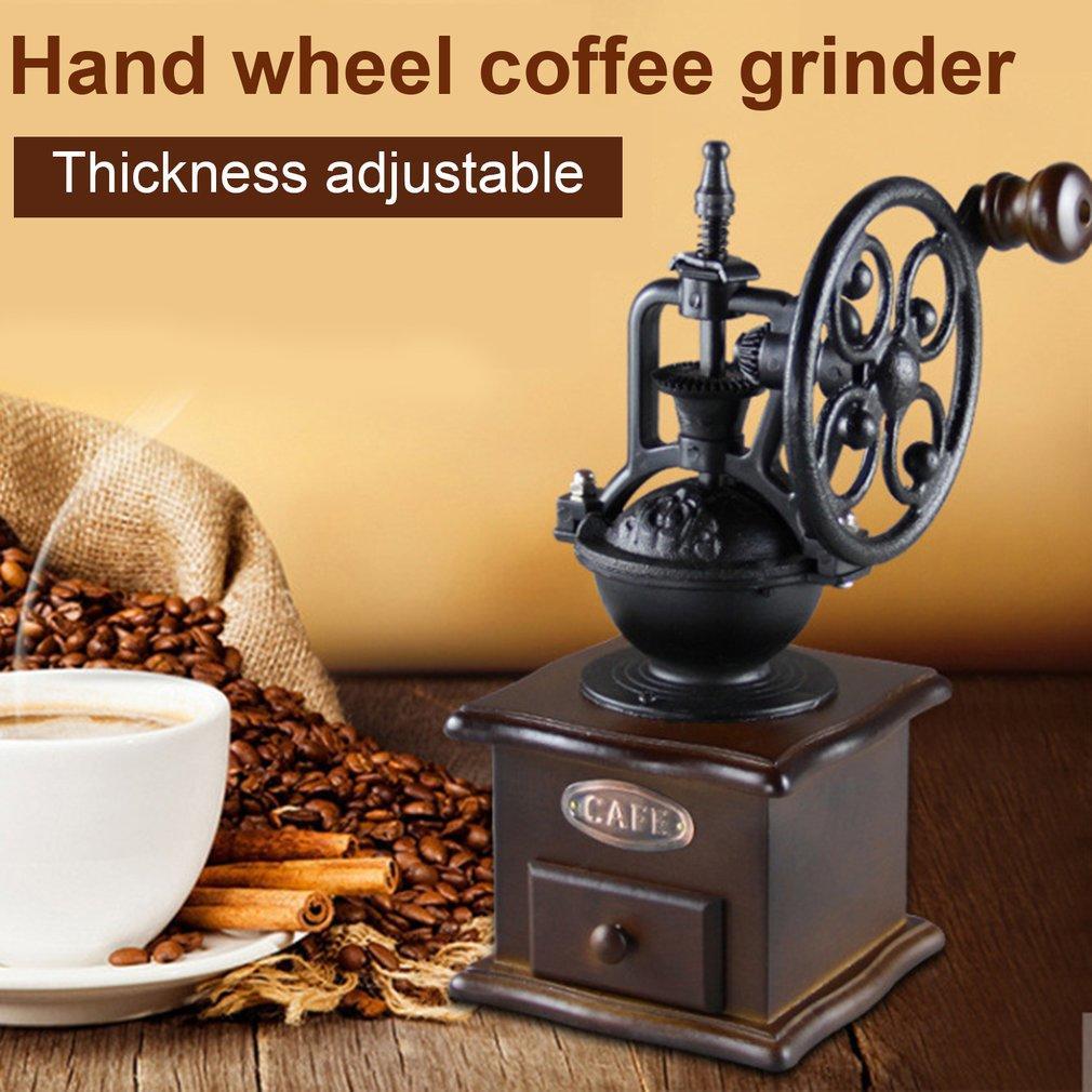 Buy Vintage Manual Coffee Grinder Wheel Design Coffee Bean Mill