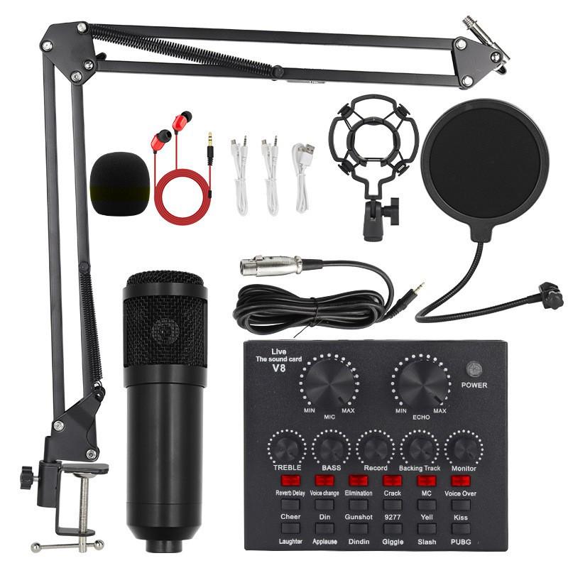 BM800 USB Microphone & Sound Card Set for Podcast Recording & Live Broadcasts
