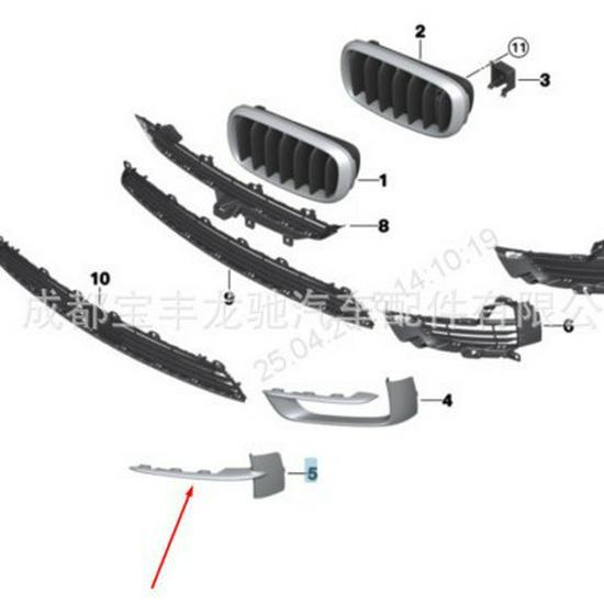 Front Wind Deflectors for BMW X5 F15 (51117325395/51117325396) - Left & Right Bumper Trim Panels