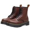 Martin Boots High-top Locomotive Boots Women's Soft Leather Medium and Platform Couple Short Boots Men's and Women's Genuine Leather Boots