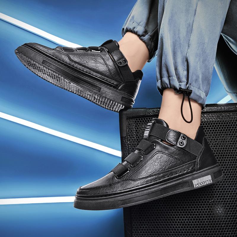 Fashion 2024 Mens Casual Shoes  Autumn and Winter New High-top Leather Shoes Fashion Non-slip Shoes Wear-resistant Light Shoes