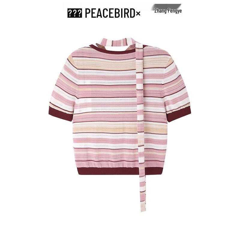 PEACEBIRD Women's Summer Striped Short Sleeve Knit Top