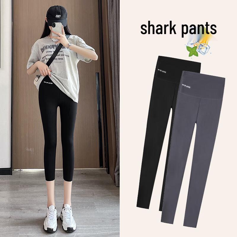 Langsha Women's 7-Point Shark Leggings