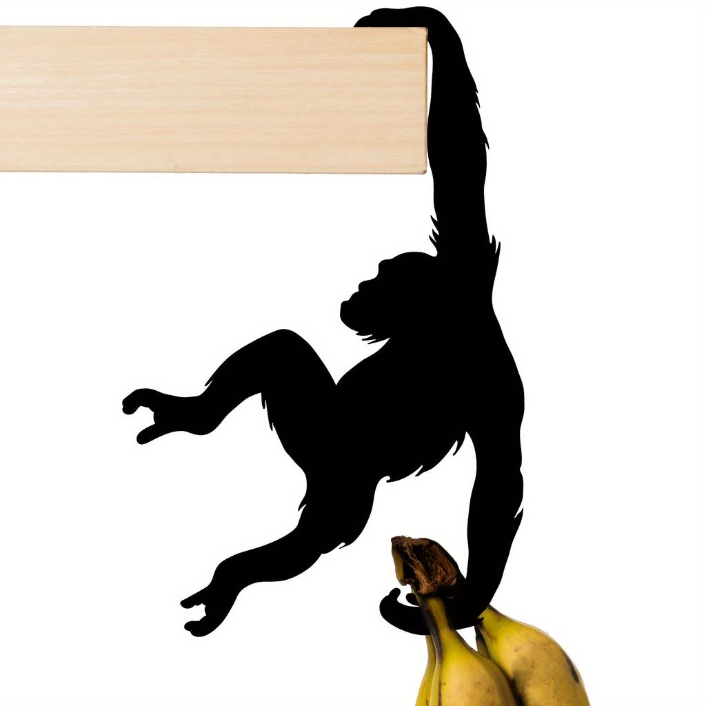 1Pc Creative Wooden Monkey Hook Chimpanzee Home Wall Decoration Suitable For Farmhouse Living Room Kitchen Plastic Bag Cup Storage Hook 1 Piece