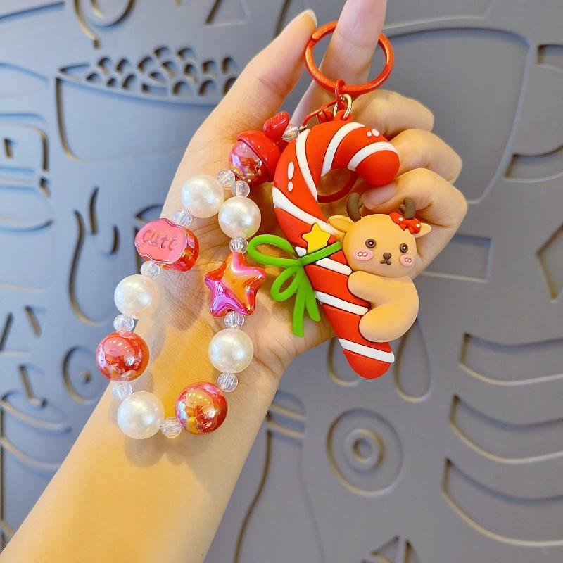 

Милые брелки из смолы с изображением оленей Санта-Клауса для женщин, брелки для сумок Y2k, автомобильные брелки, украшения, украшения, аксессуары