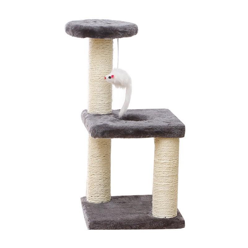 Sisal Cat Tree with Scratching Post, Shelf, Climbing Platform, and Toy