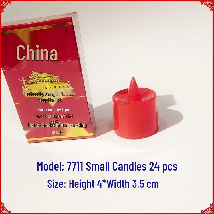 Red Lanterns for Lunar New Year and Qingming, Battery-Operated Everlasting Prayer Lamp