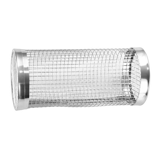 

Rolling Grill Basket Stainless Steel Meat Shrimp Vegetables BBQ Grilling Net Tube Tools Outdoor Camping Cooking Grilling Accessories Gifts for Men Dad S