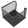 Office Business Metal Mesh Sticky Note Box Desk Shelf Card Holder Case Stand Organizer