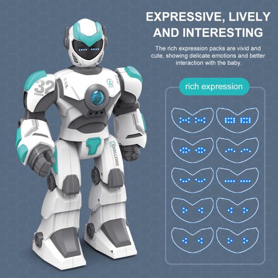 Electric Smart Robot Toy Gesture Sensing Programmable Remote Control Robot Model Toddlers Boys Girls Interactive Talking Singing Dancing Story Telling