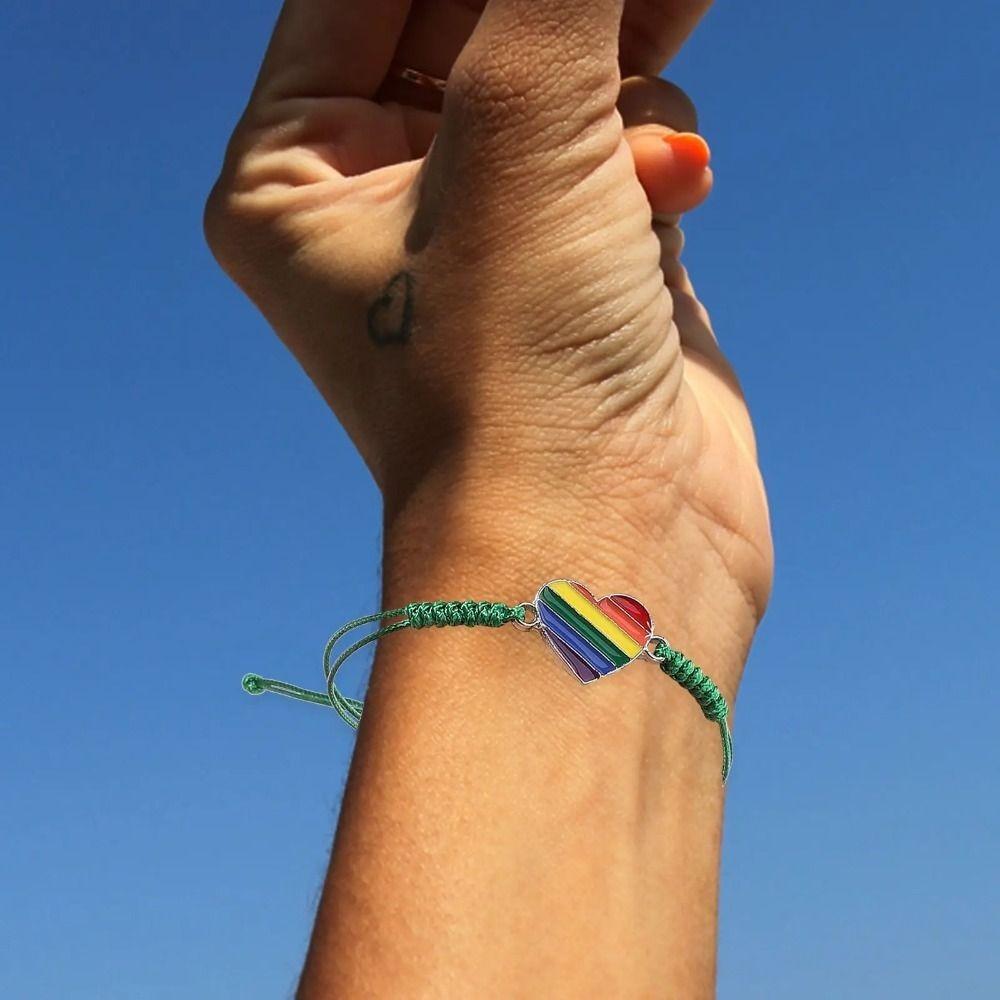 6pcs Bohemian Style Rainbow Bracelet Handmade Braided Rainbow Rope for Men Women  Gift