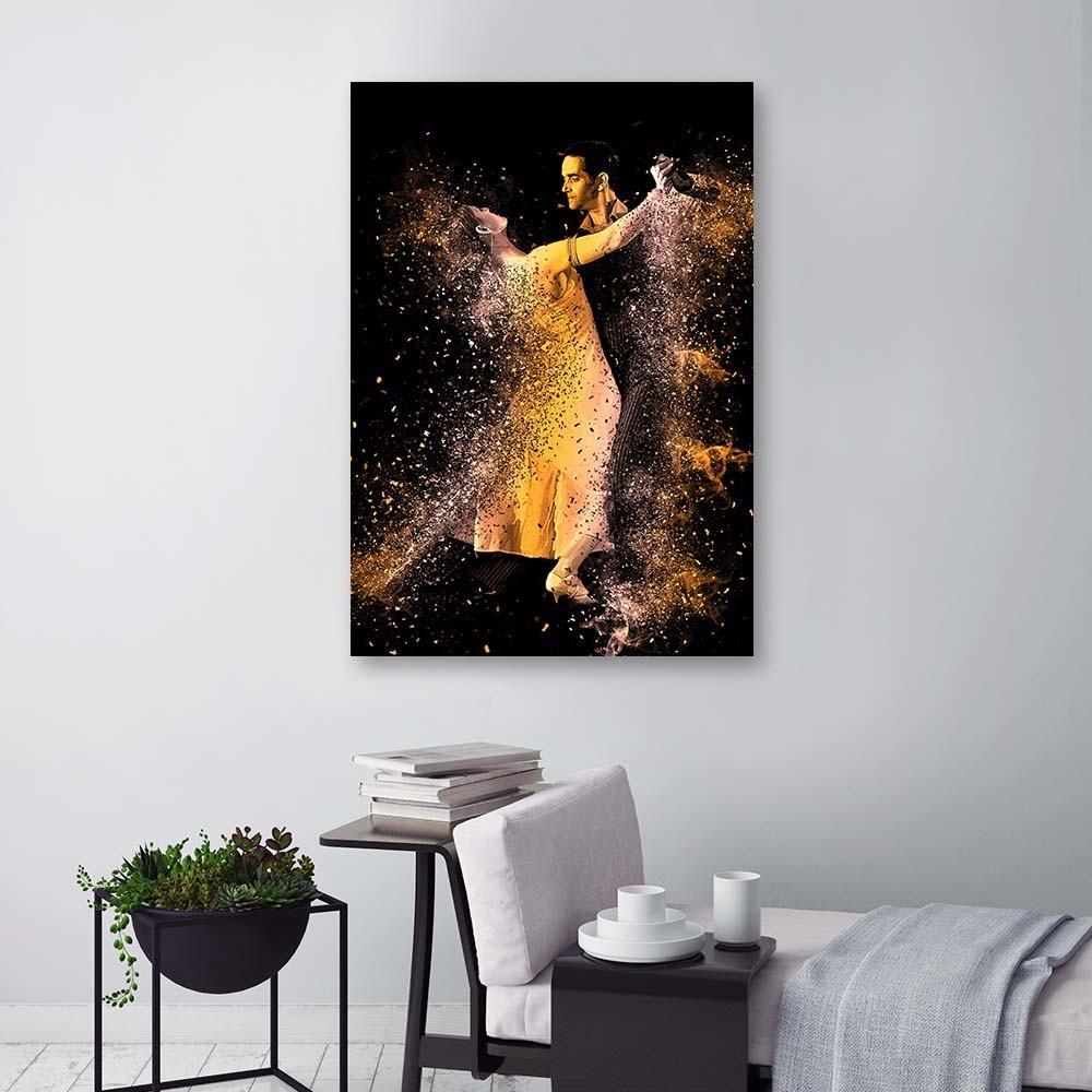 Canvas Print, Couple Dancing In Gold Dust