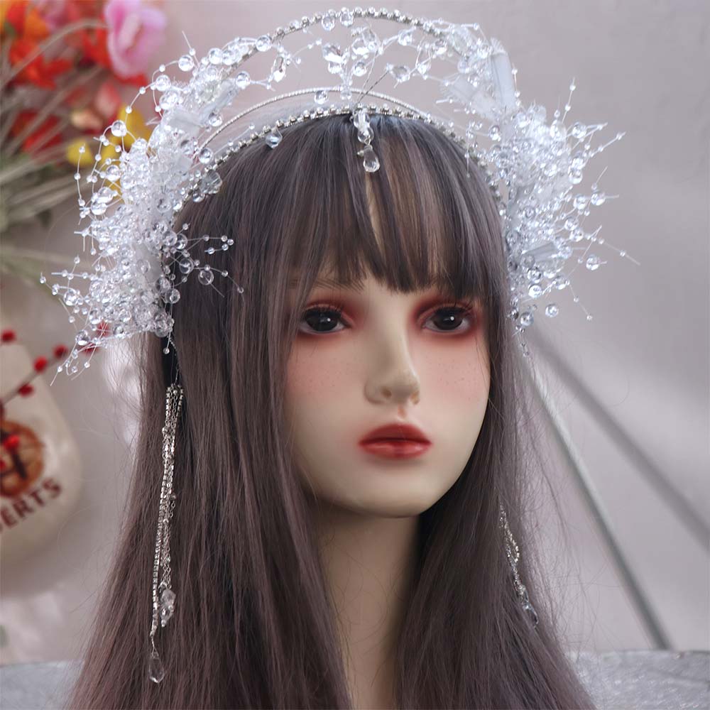 Fairy Krystall Hårbøyle Tiara Juvelbesatt Rhinestone Pannebånd Bryllup Stylingtilbehør