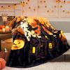 Halloween Kasteteppe Heks Mykt Plysj Koselig Flanell Halloween Teppe Dekorasjon For Fest Sofa Seng Stue
