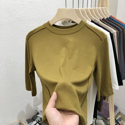 Elegante T-shirt a Maniche Corte da Donna - Top Basic Slim Fit per l'Estate