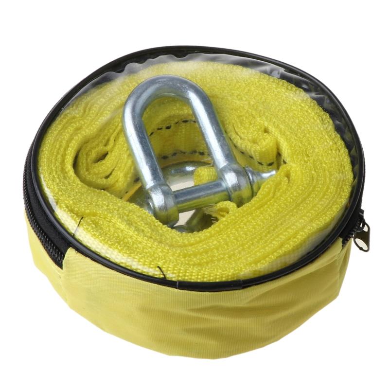 Auto Vehicle Vehicle Boat Reflective Tow Rope Emergency Steel Cable Towing Strap Hauling Pulling Line with Hook 5 Ton 4m