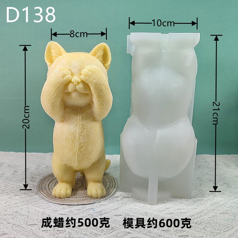 Large Cat Candle mold Teddy Dog Silicone Candle Mold Lovely Animal Pet Gypsum Resin Soap Ice Chocolate Baking Mould Home Decor
