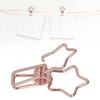 100pcs Star   Clips Cute Cartoon Hollow Strong Clamping Force Sturdy Metal Paper Clamps for   Account Tickets