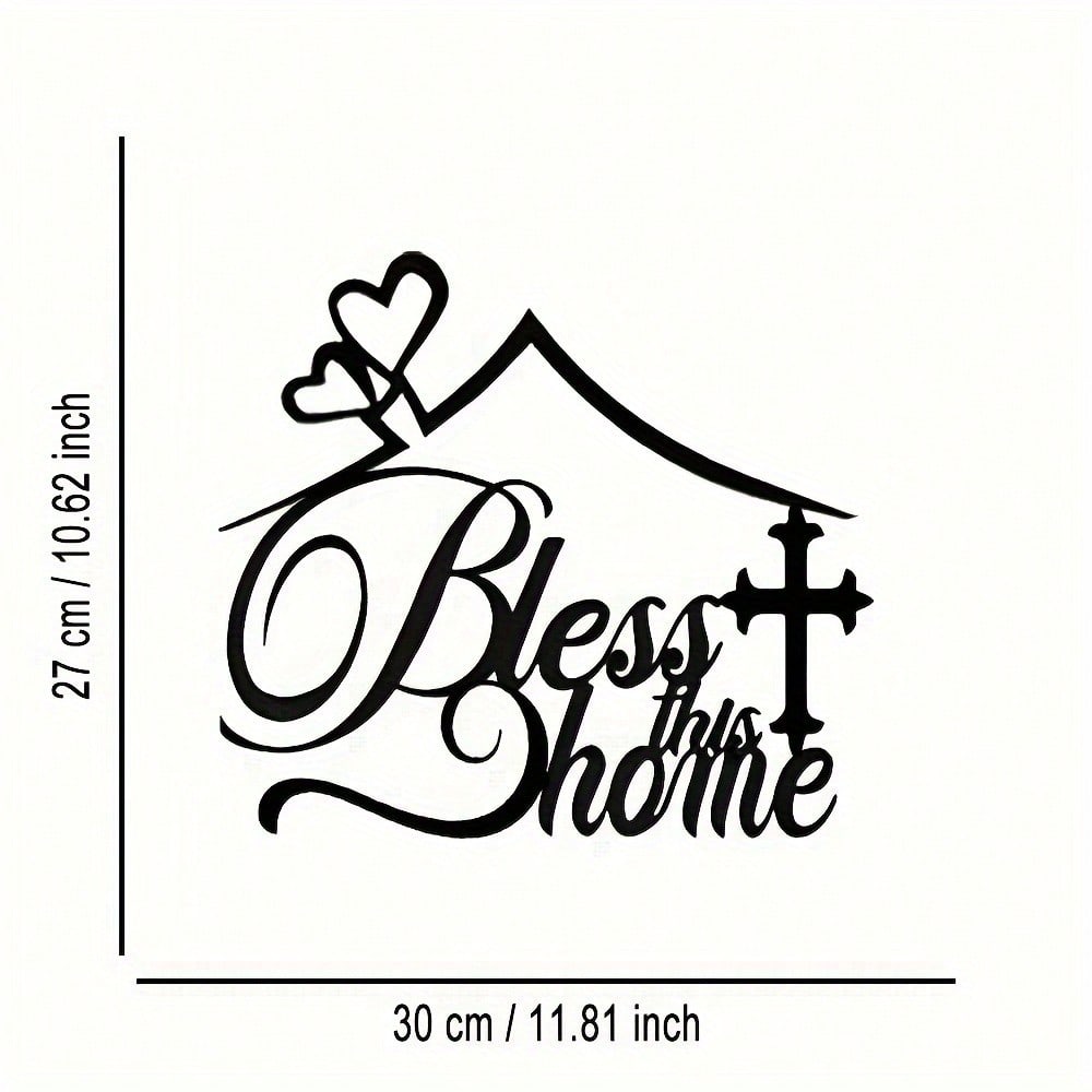 

Metal Sign Home Blessing Modern Craft Wall Art Office Terrace Decor Housewarming Holiday Gift Halloween Christmas New Year TY10025-01 чёрный
