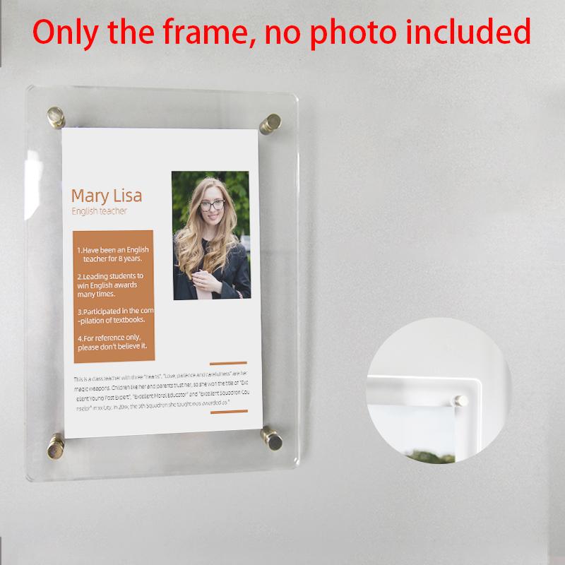 Acrylic Suspended Photo Frame Children S Painting Wall Hanging Free Punch Nail Display Artwork Mounting Frame Display Frame inside 8.9x12.7cm