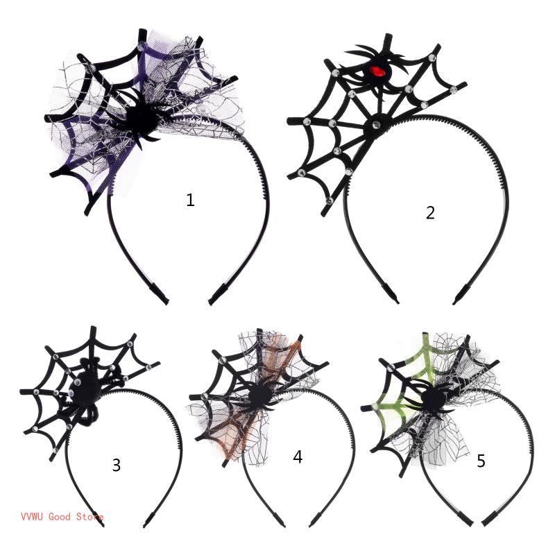 for Creative Web Hair Hoop Photoshoot Hair Holder Halloween Party Headwear for Children Adult Unisex