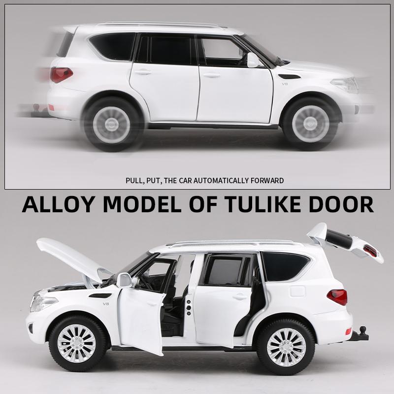 1/32 Nissan Patrol SUV Alloy Car Model Diecasts Metal Toy Vehicles Car Model Collection Simulation Sound and Light Kids Toy Gift