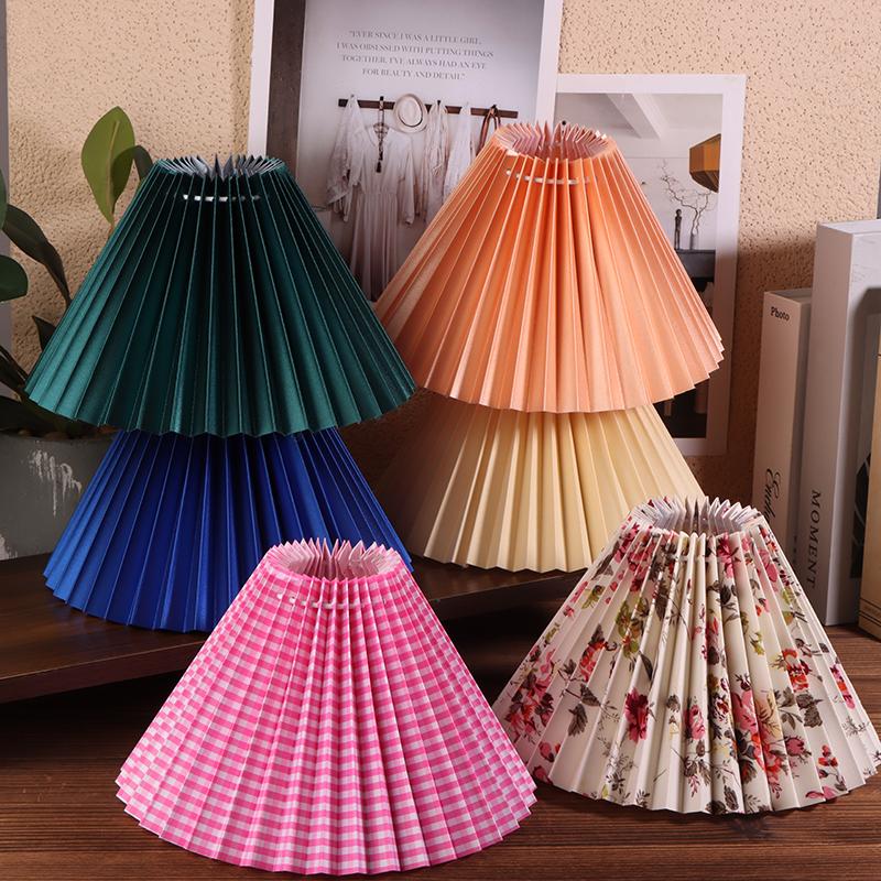 1 stk Takdekor Stoff Plissert Lampeskjerm Moderne Vaskbart Bordlampe Trekk DIY Retro Lysekrone Stofftrekk Stue Spisestue